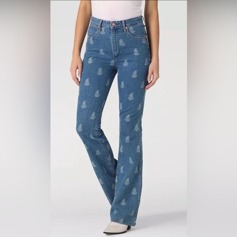 Wrangler westward 626 paisley print‎ high rise bootcut bluevjeans size 30x34 - Picture 5 of 8